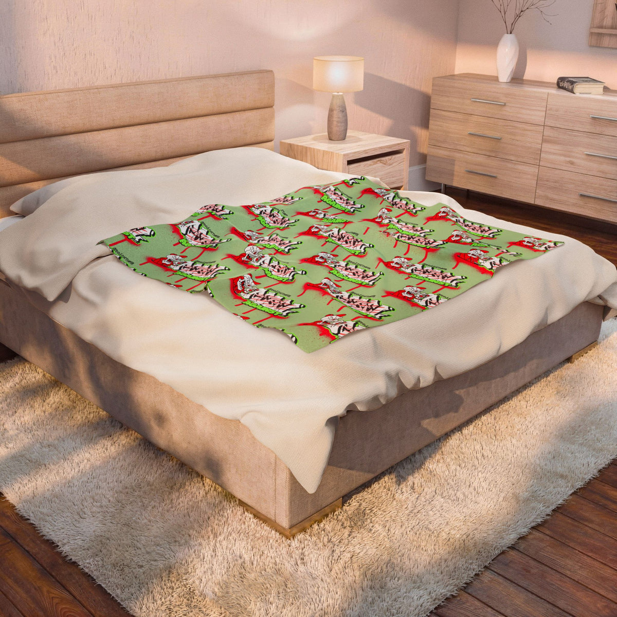 Merry Christmas Festive Velveteen Plush Blanket