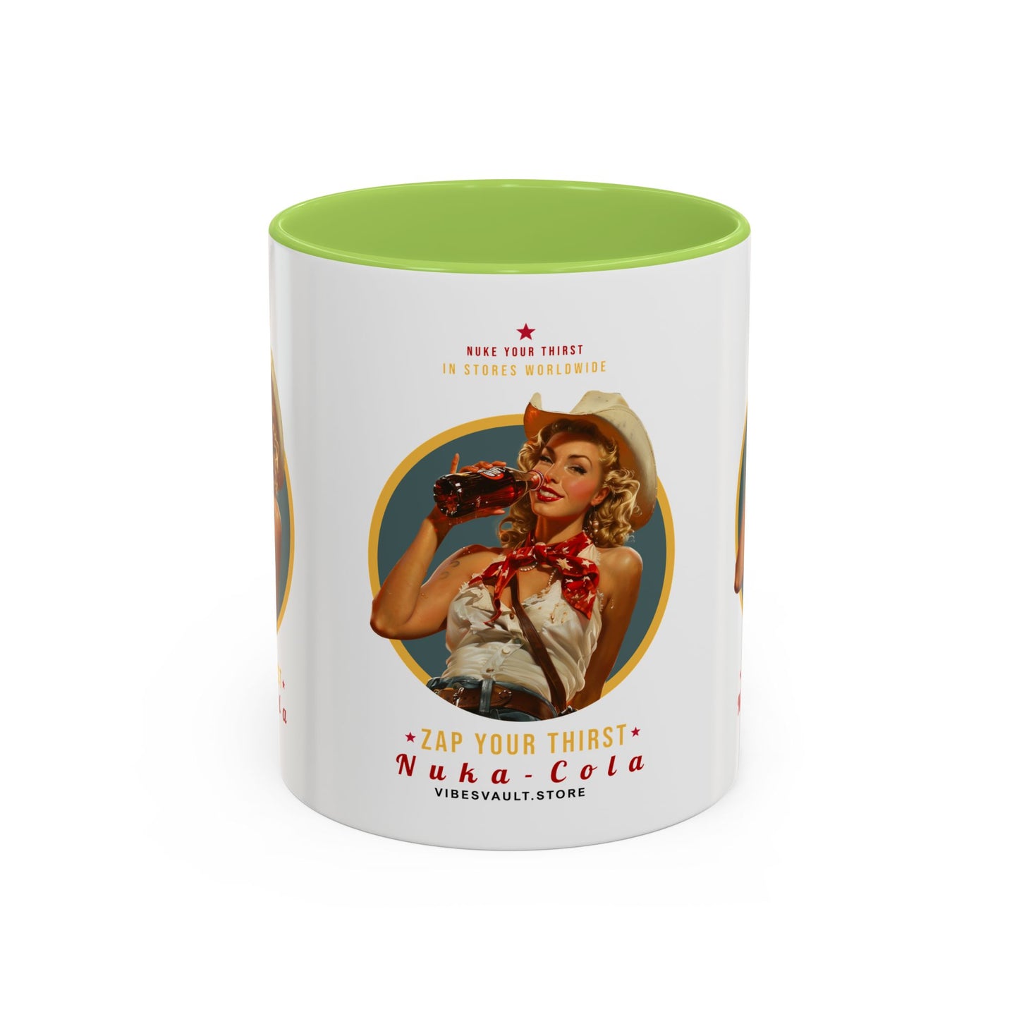 Apocalyptic Anime Coffee Mug — Nuka Cola Soda Girl Accent Mug (11/15oz)