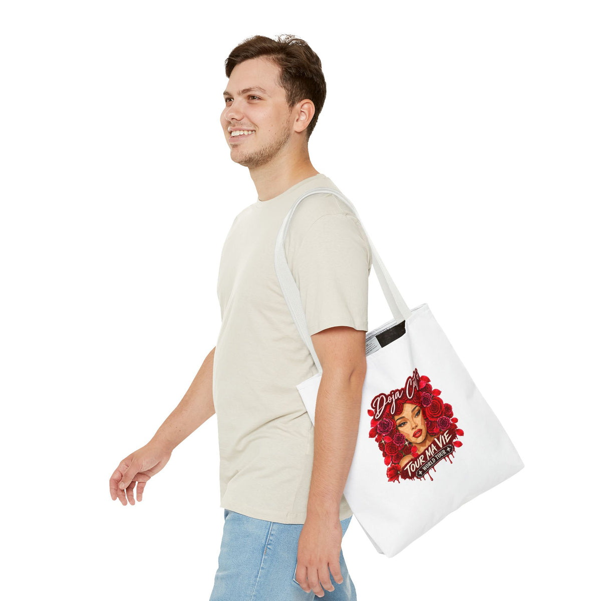 Rose Mosaic Portrait All-Over Print Tote Bag