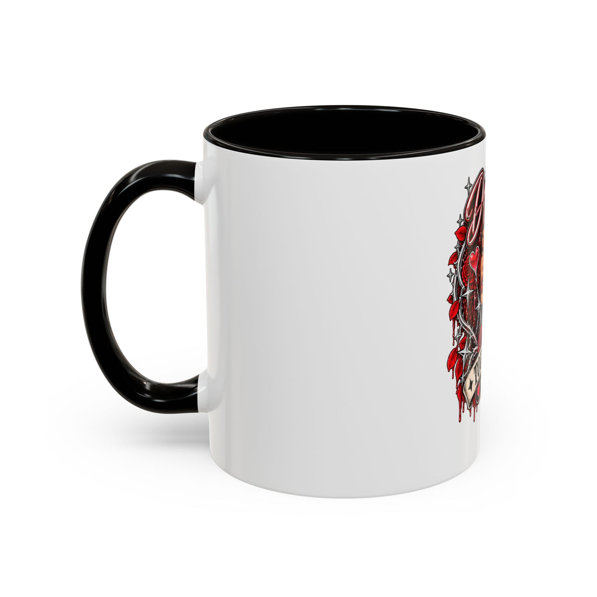 Red Roses Chrome Portrait Colorful Mug 11oz & 15oz