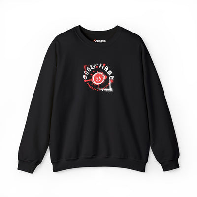Smile Good Vibes Sweatshirt Unisex Heavy Crewneck