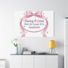 Having a Crisis But At Least It's Aesthetic Canvas | Coquette Ribbon Humor, Pastel Lace Art