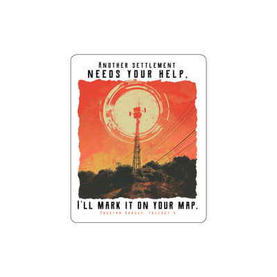 Fallout Preston Sticker — Vintage Radio Tower Die-Cut Decal