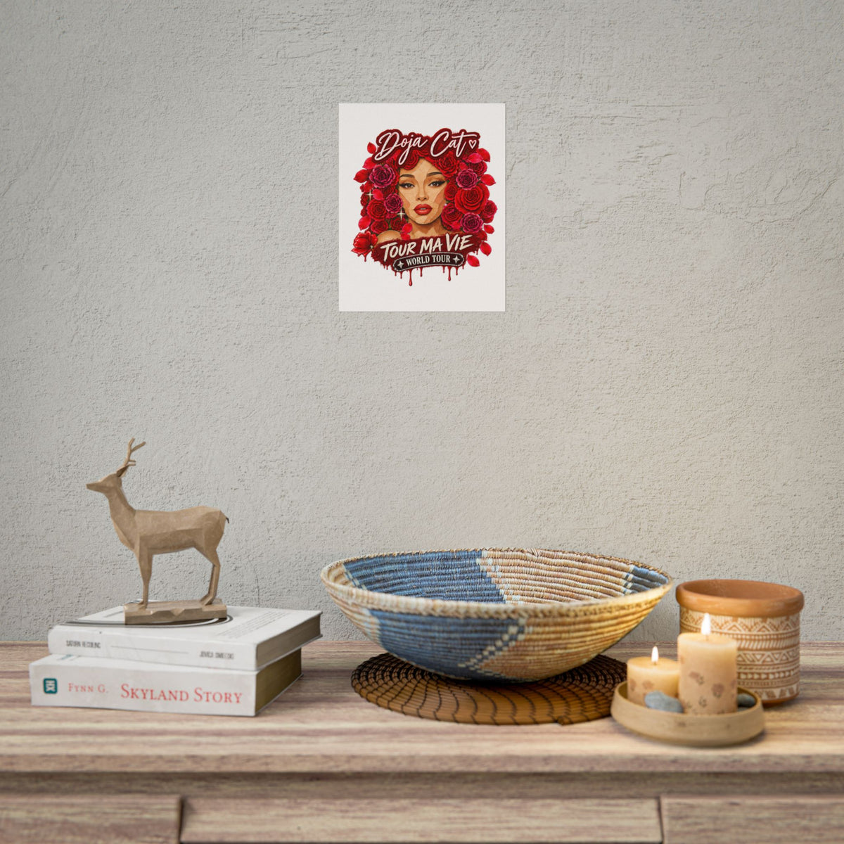 Rose Mosaic Portrait Rolled Poster