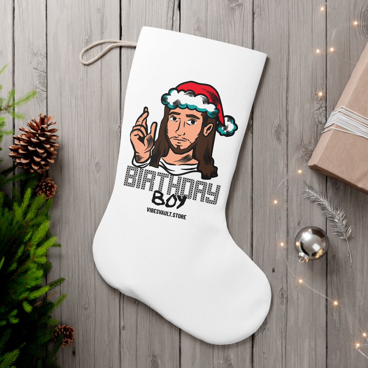 HOLIDAY Christmas Jesus Santa Stocking