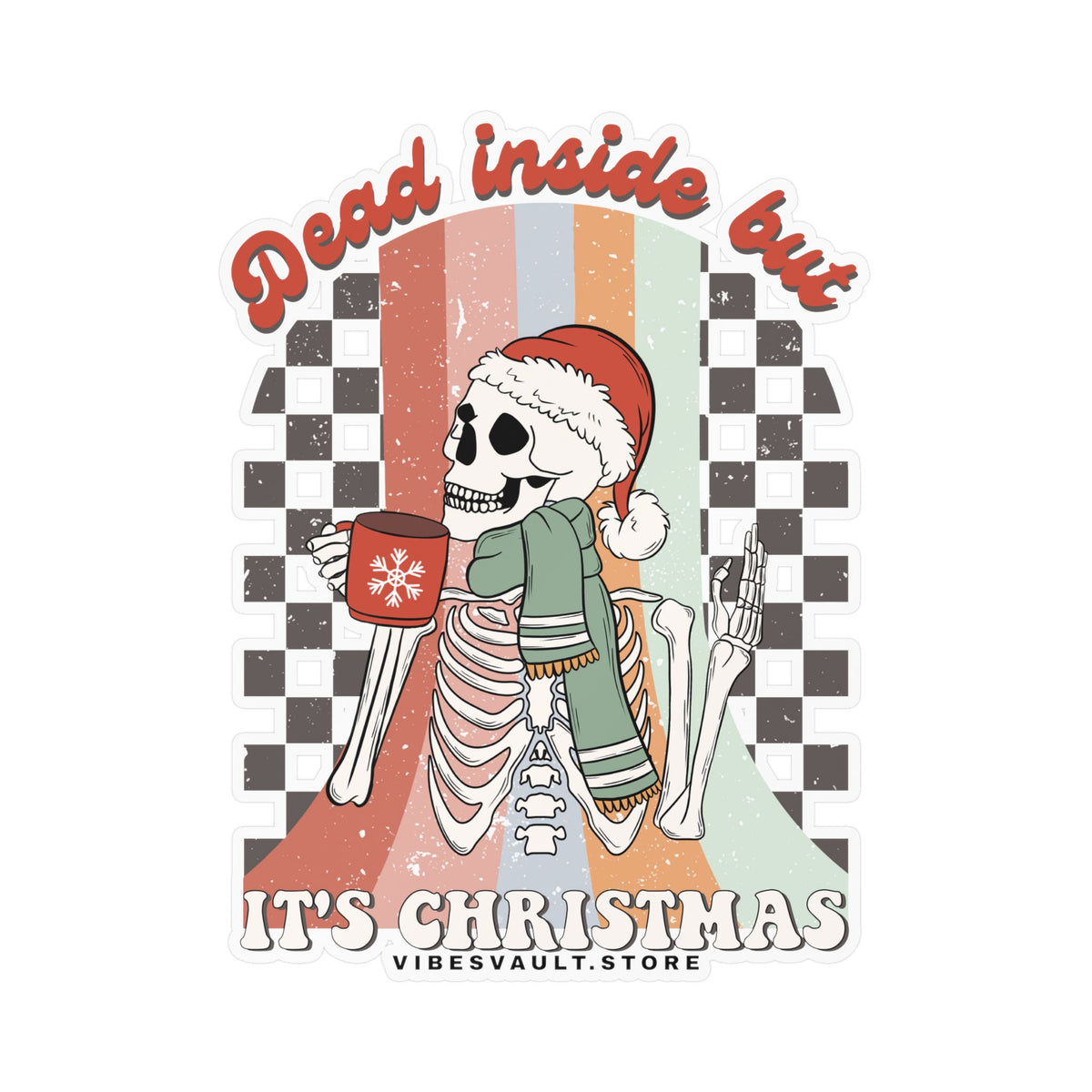 Dead Inside But It’s Christmas Vinyl Sticker