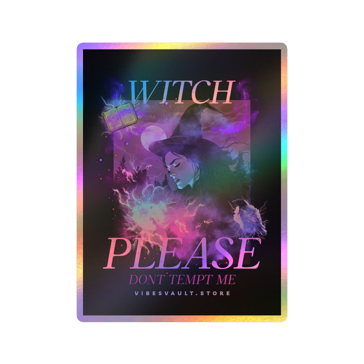 Witch Please Vinyl Sticker — 'Don't Tempt Me' Gothic Witchy Kiss-Cut Decal— Halloween 2026
