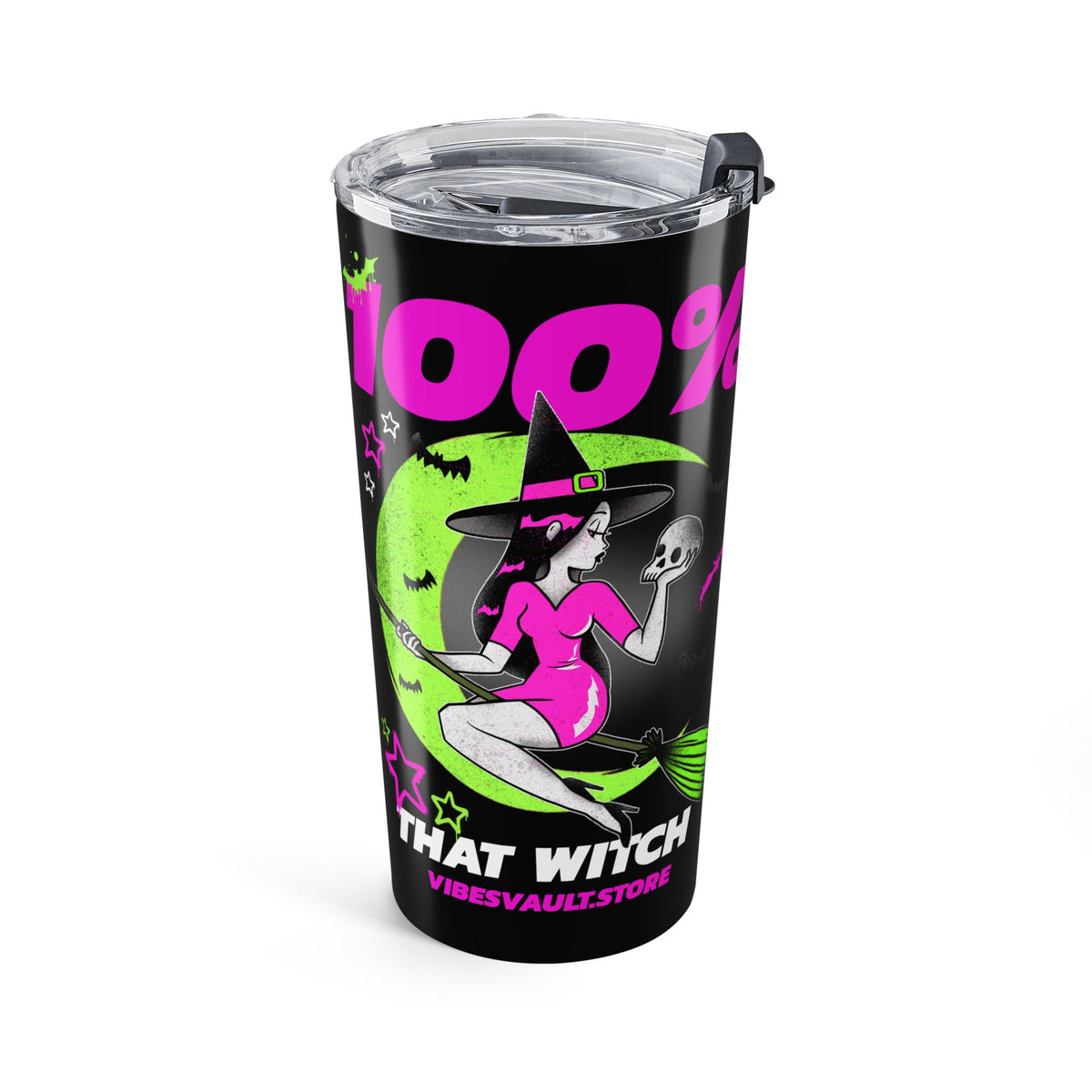 20oz Halloween Witch Tumbler – 100% That Witch Travel Cup— Halloween 2026