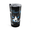 Black Cat Poster 20oz Insulated Tumbler — Blue-Eyed Halloween Movie Night Design— Halloween 2026