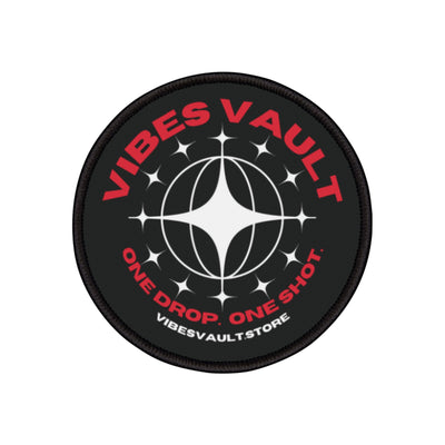 Vibes Vault Logo Iron-On Patch with Globe Stars