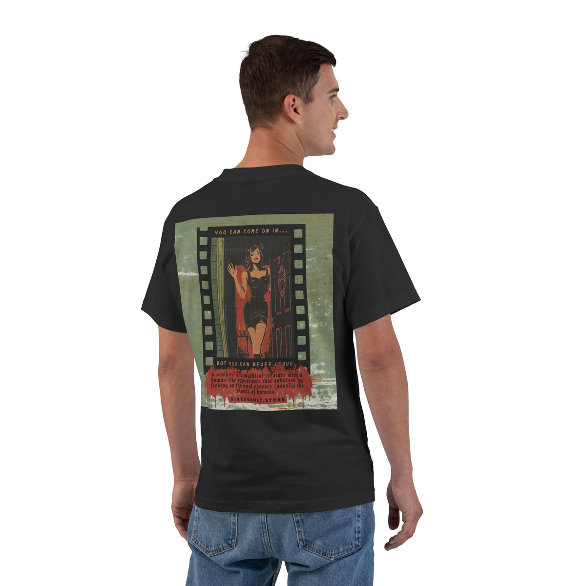 Vampire Shirt "You Can Come on In, But You Can Never Leave" Date Night - T-shirt Top - Retro Graphic Tee - Fall Halloween 2026