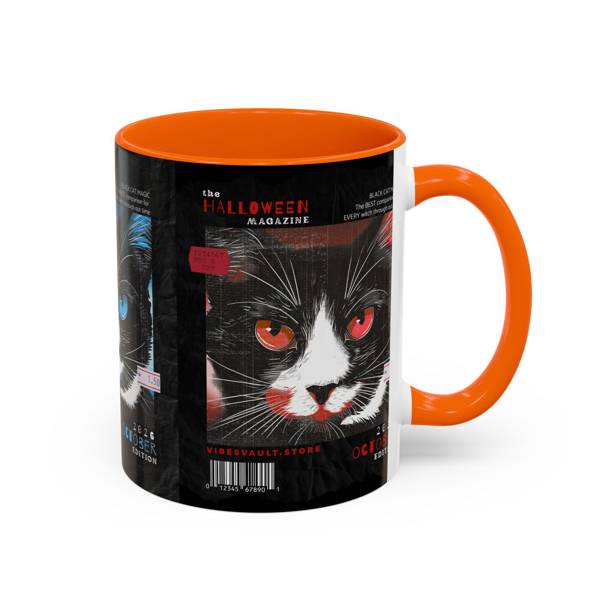 Halloween Cat Coffee Mug — Two-Tone Accent 11/15oz - Fall Halloween 2026