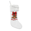 Flannel Christmas Stocking with Cowboy Boots & Red Bow — Merry Christmas Holiday Decor
