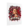 Red Roses Chrome Portrait Rolled Poster