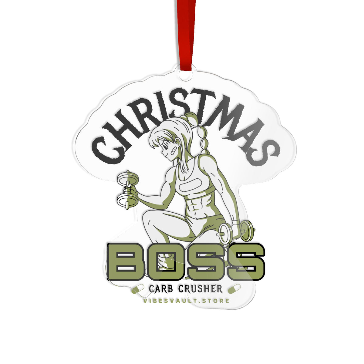 Christmas Gift - Girl Boss Gym Girl Custom Cut Acrylic Ornament