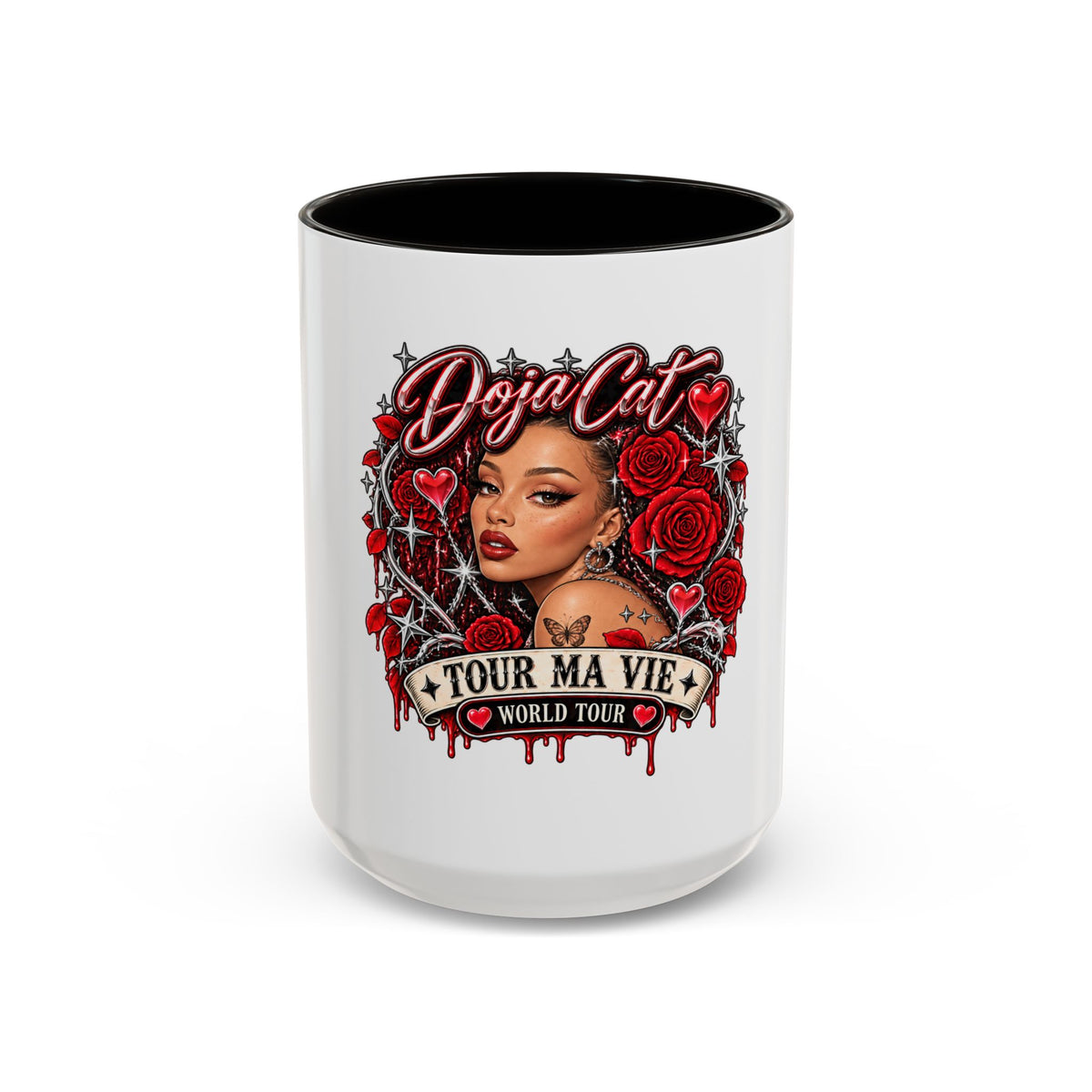 Red Roses Chrome Portrait Colorful Mug 11oz & 15oz