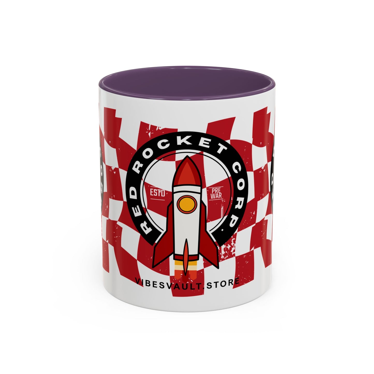 Coffee Mug — Red Rocket Corp Retro Rocket Logo Accent Mug (11/15oz)