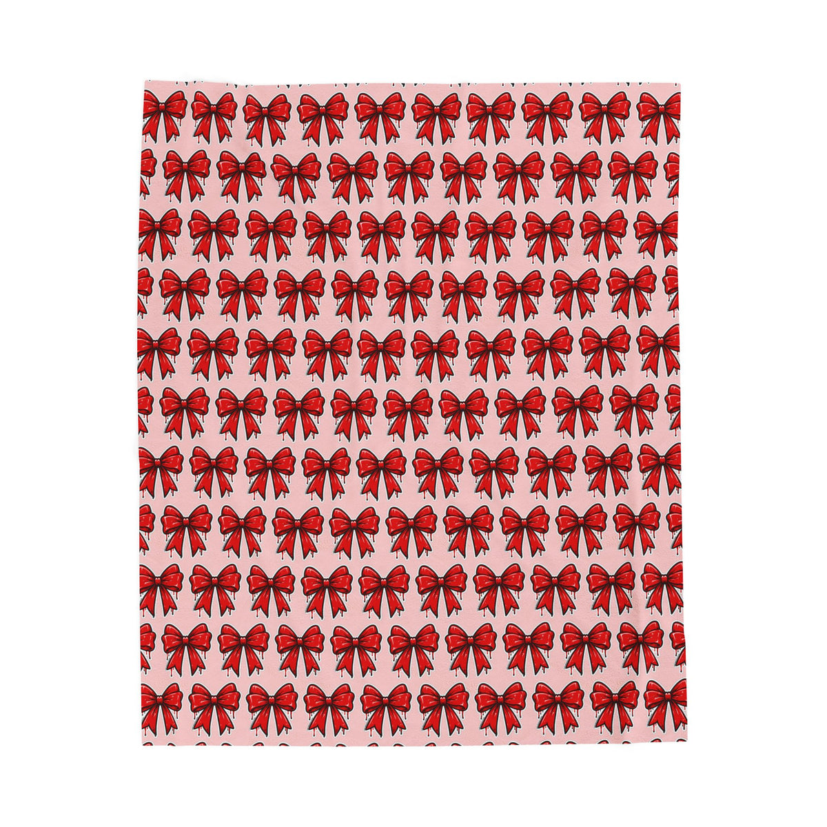 HOLIDAY Red Bow Velveteen Plush Blanket