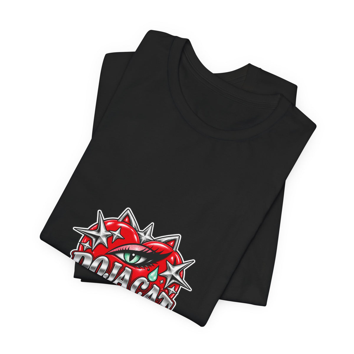 Red Heart Chrome Eye Bella+Canvas Jersey Tee