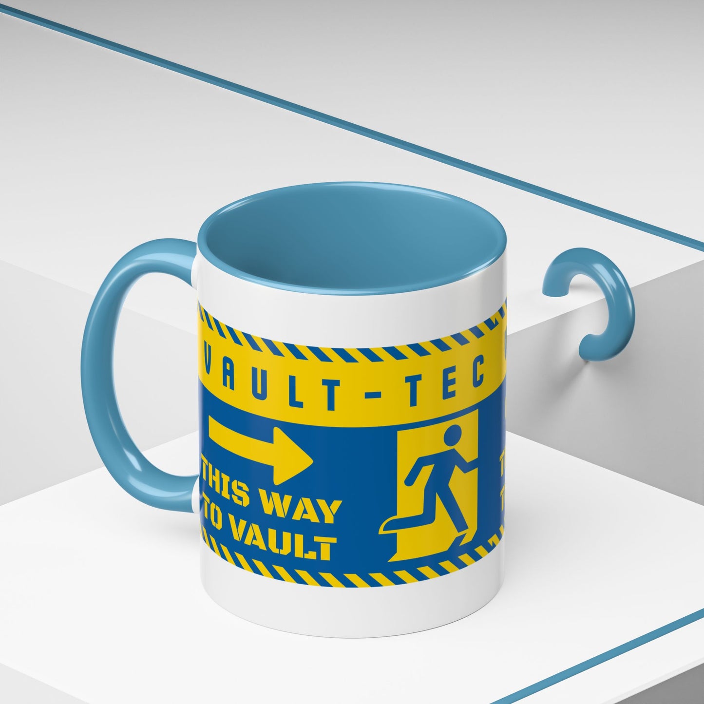 Vault-Tec 'This Way to Vault' Accent Coffee Mug — Fallout-Inspired Gamer Gift