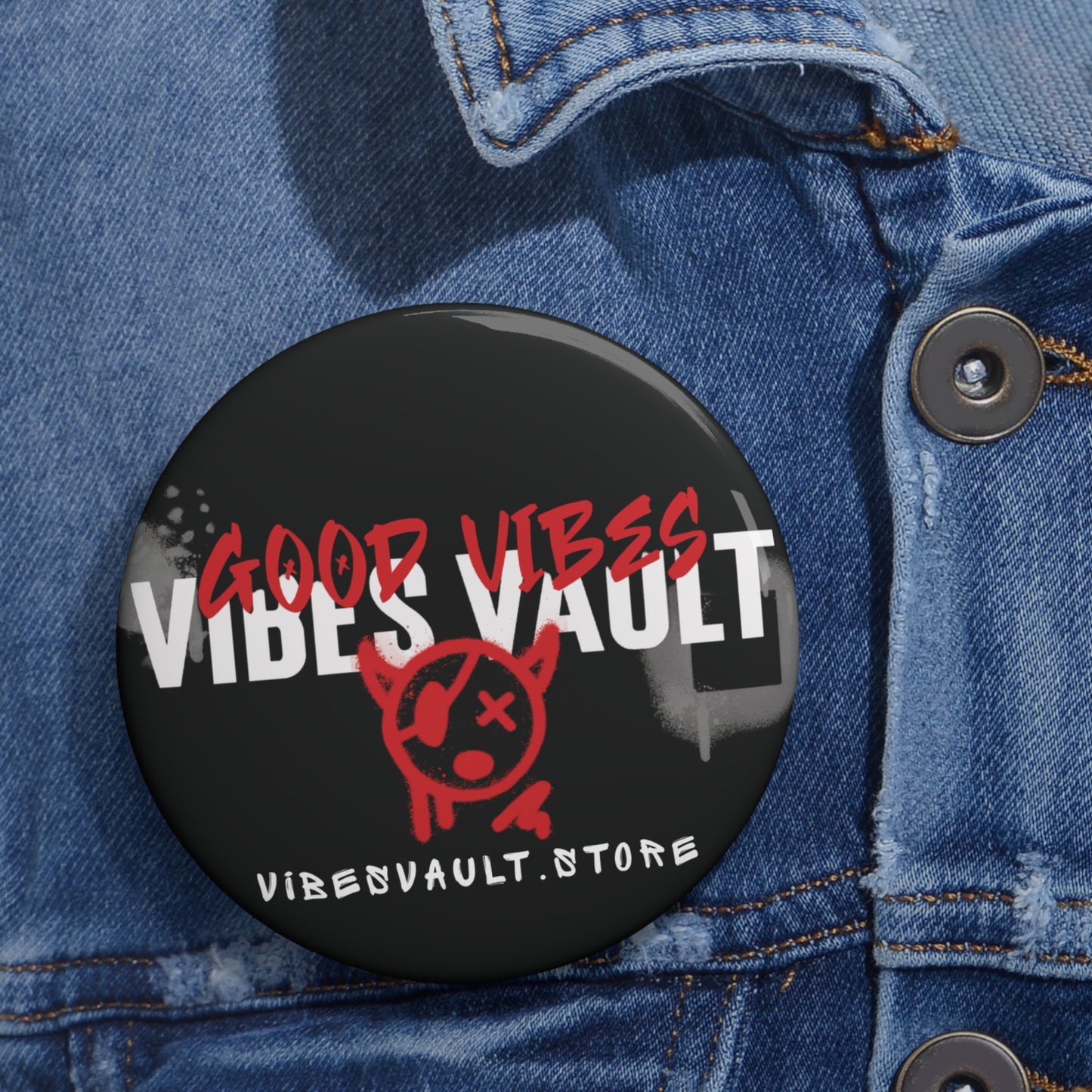 Devil Pirate Good Vibe Pin Button