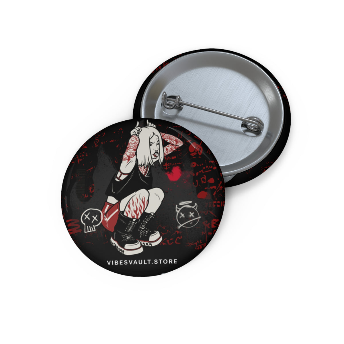 Demon Queen Pin - Street Spray Paint Button Badge - Fall Halloween 2026
