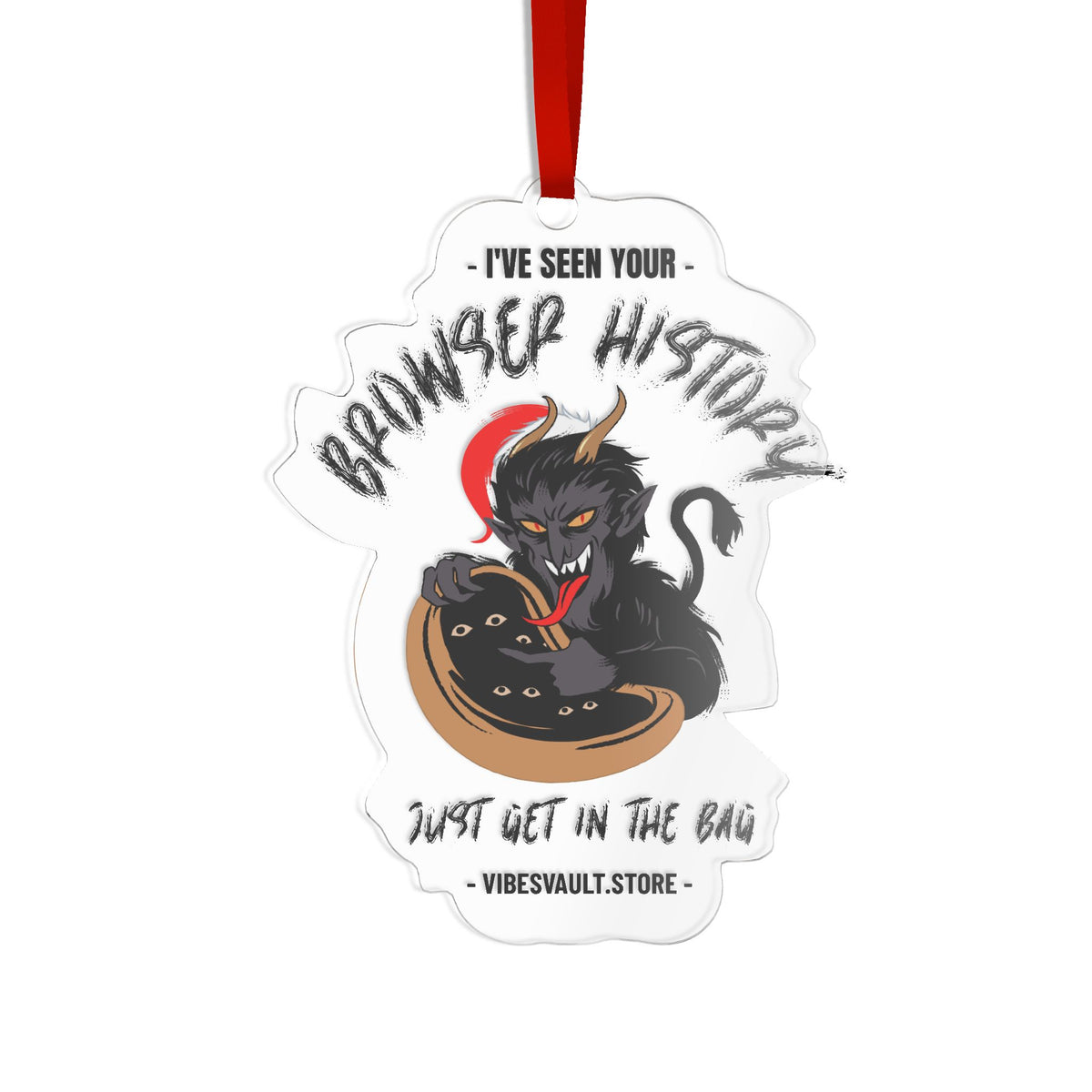 Krampus Basket Custom Cut Acrylic Ornament Humor Gift Christmas