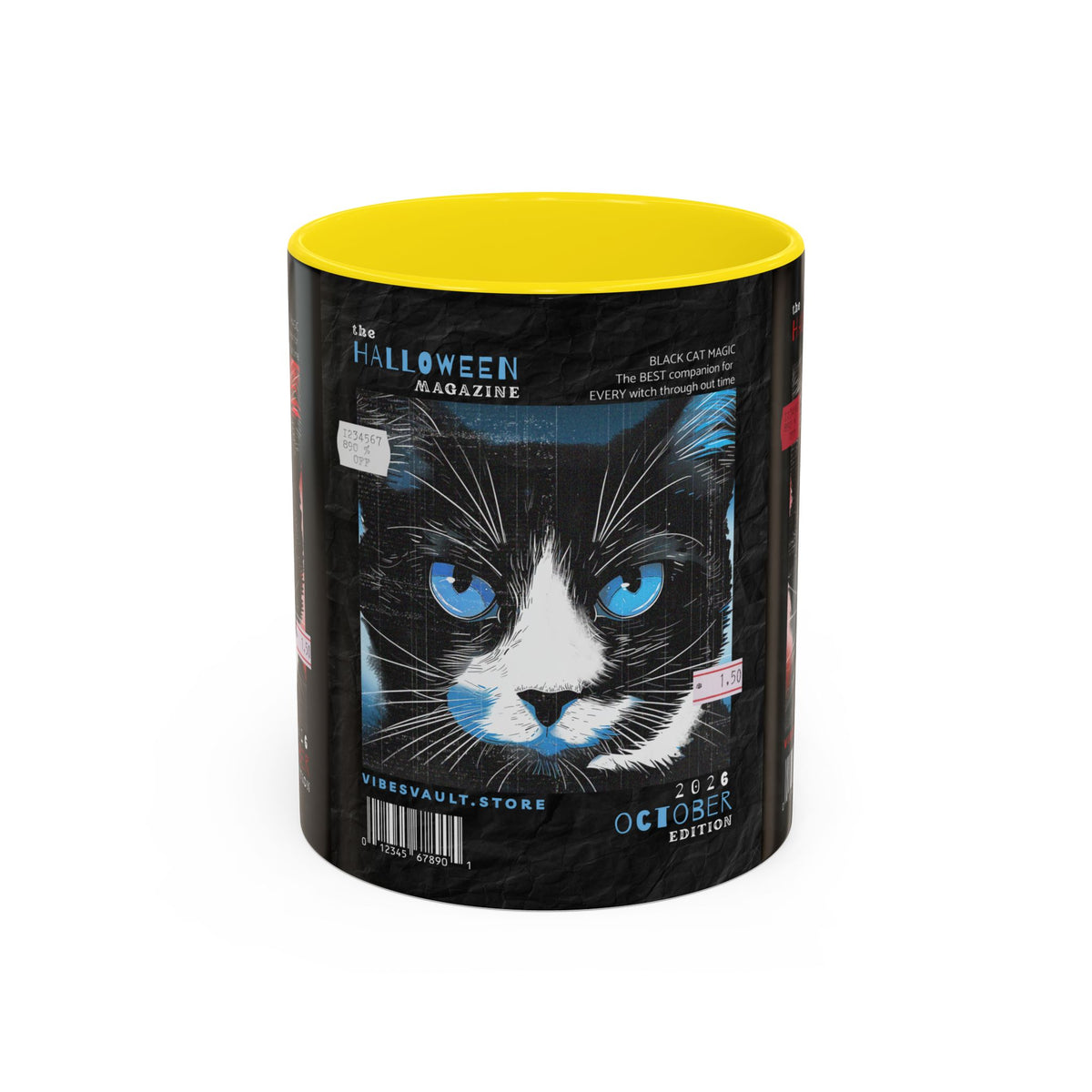 Halloween Cat Coffee Mug — Two-Tone Accent 11/15oz - Fall Halloween 2026