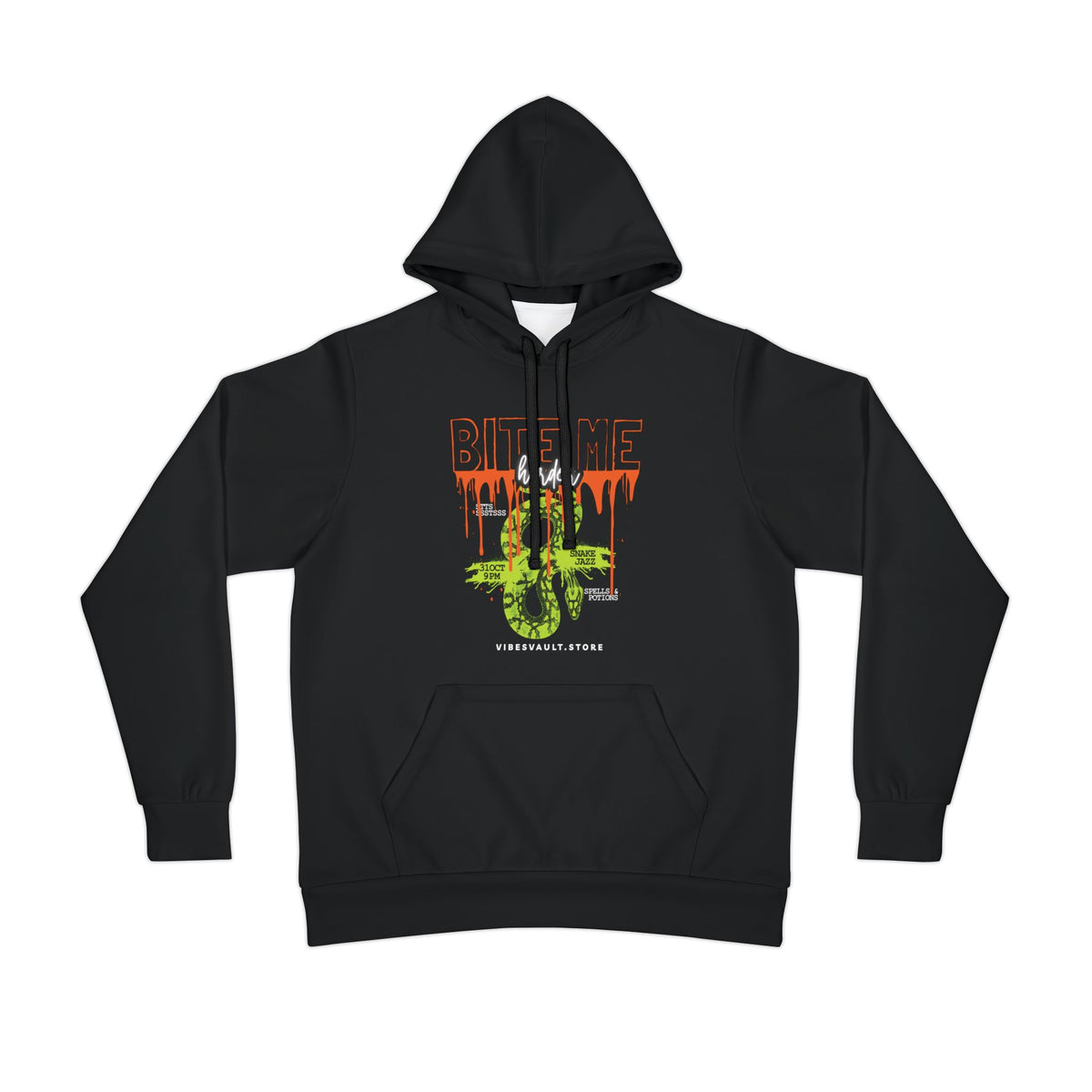 Bite Me Hacker Hoodie — Neon Snake Graphic Hoodie
