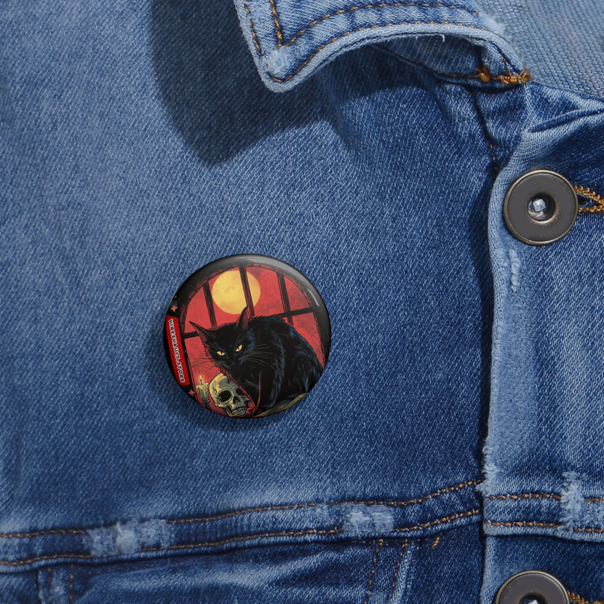 Black Cat Magic Familiar Halloween Costume Party Pin - Button Badge - Fall 2026