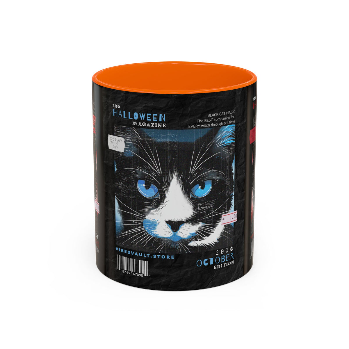 Halloween Cat Coffee Mug — Two-Tone Accent 11/15oz - Fall Halloween 2026
