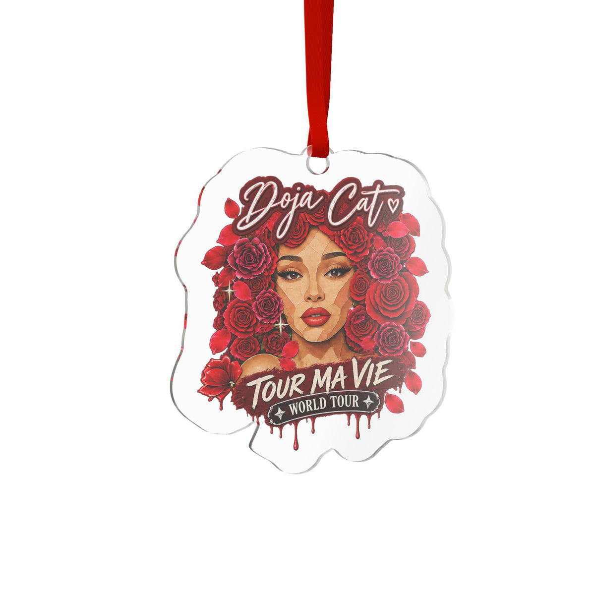 Rose Mosaic Portrait Custom Cut Acrylic Ornament
