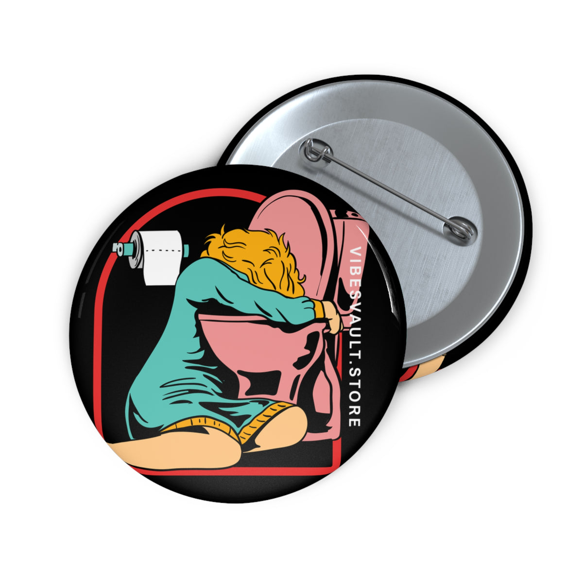 Fight Your Demons Button - Retro XXX Alcoholic - Dracula Pin Badge - Fall Halloween 2026