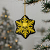 Black Yellow Skull Snowflake Christmas Ornament 1pc, 3pcs, 5pcs, or 10pcs