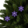 Skull Snowflake Ceramic Ornament — Gothic Purple Holiday Decoration