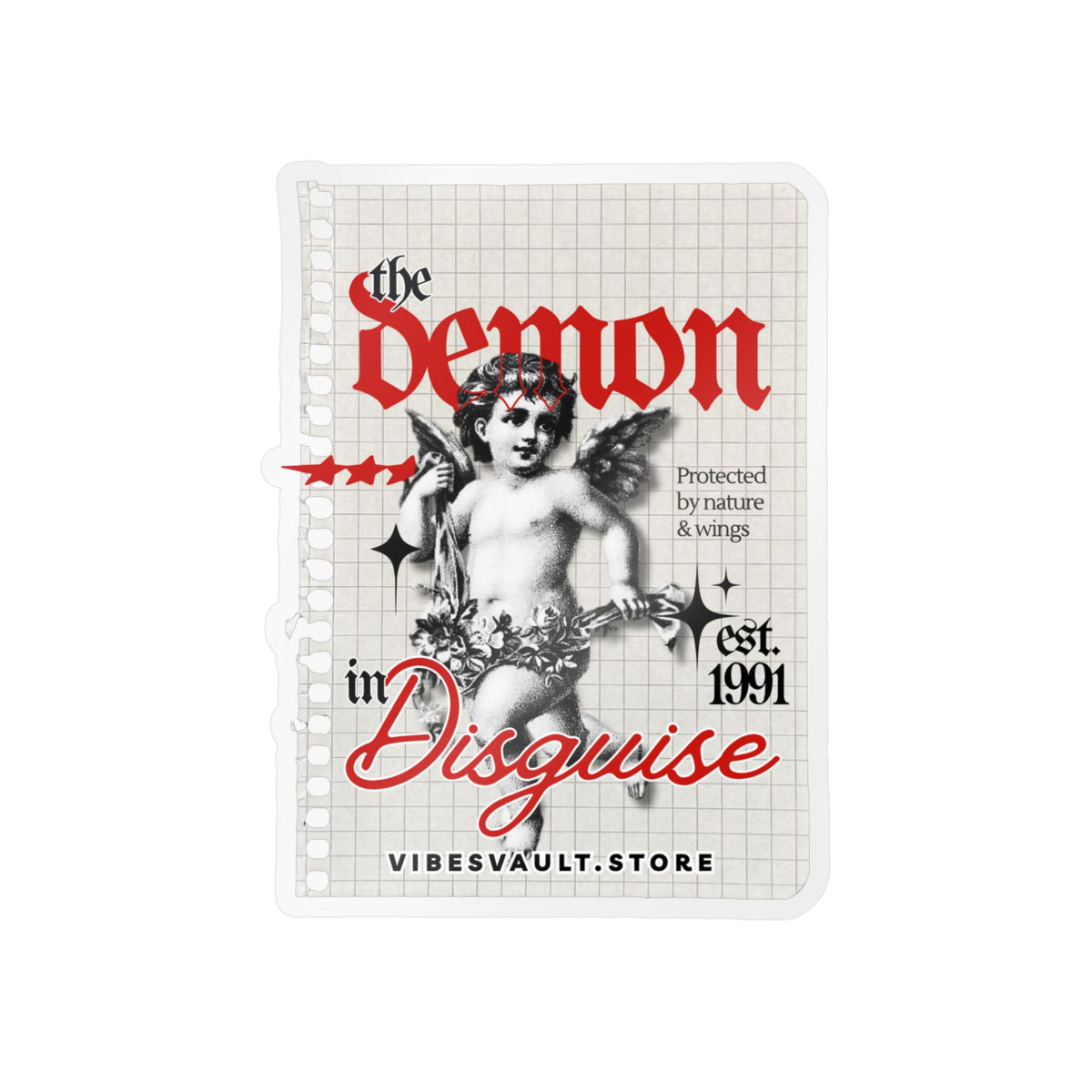 The Demon in Disguise Kiss-Cut Vinyl Sticker — Halloween 2026