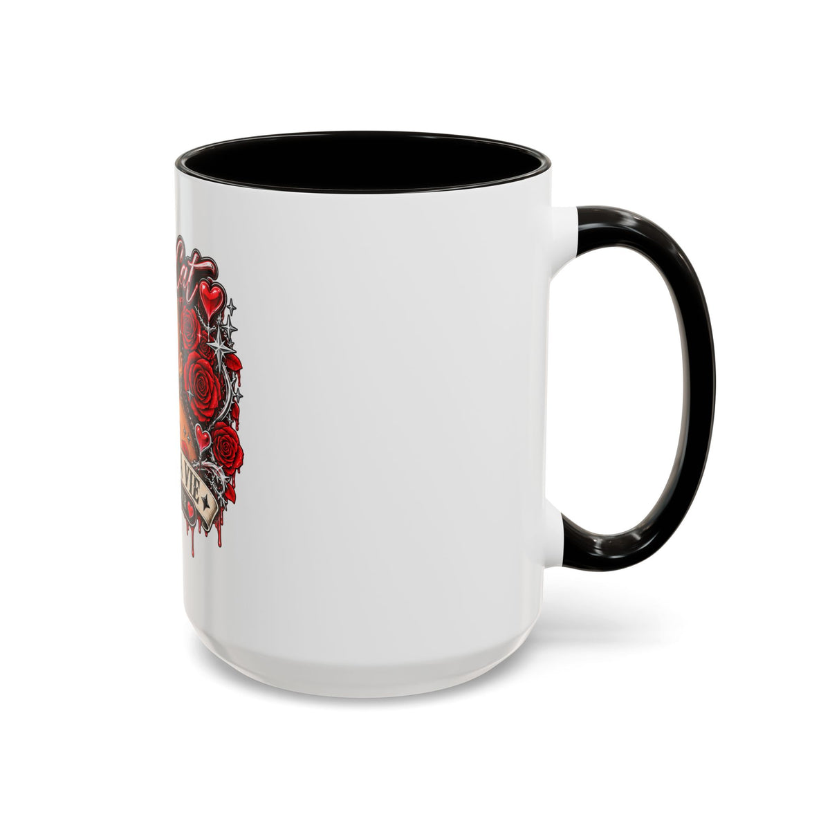 Red Roses Chrome Portrait Colorful Mug 11oz & 15oz