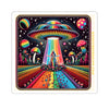 Sticker Rainbow UFO Space