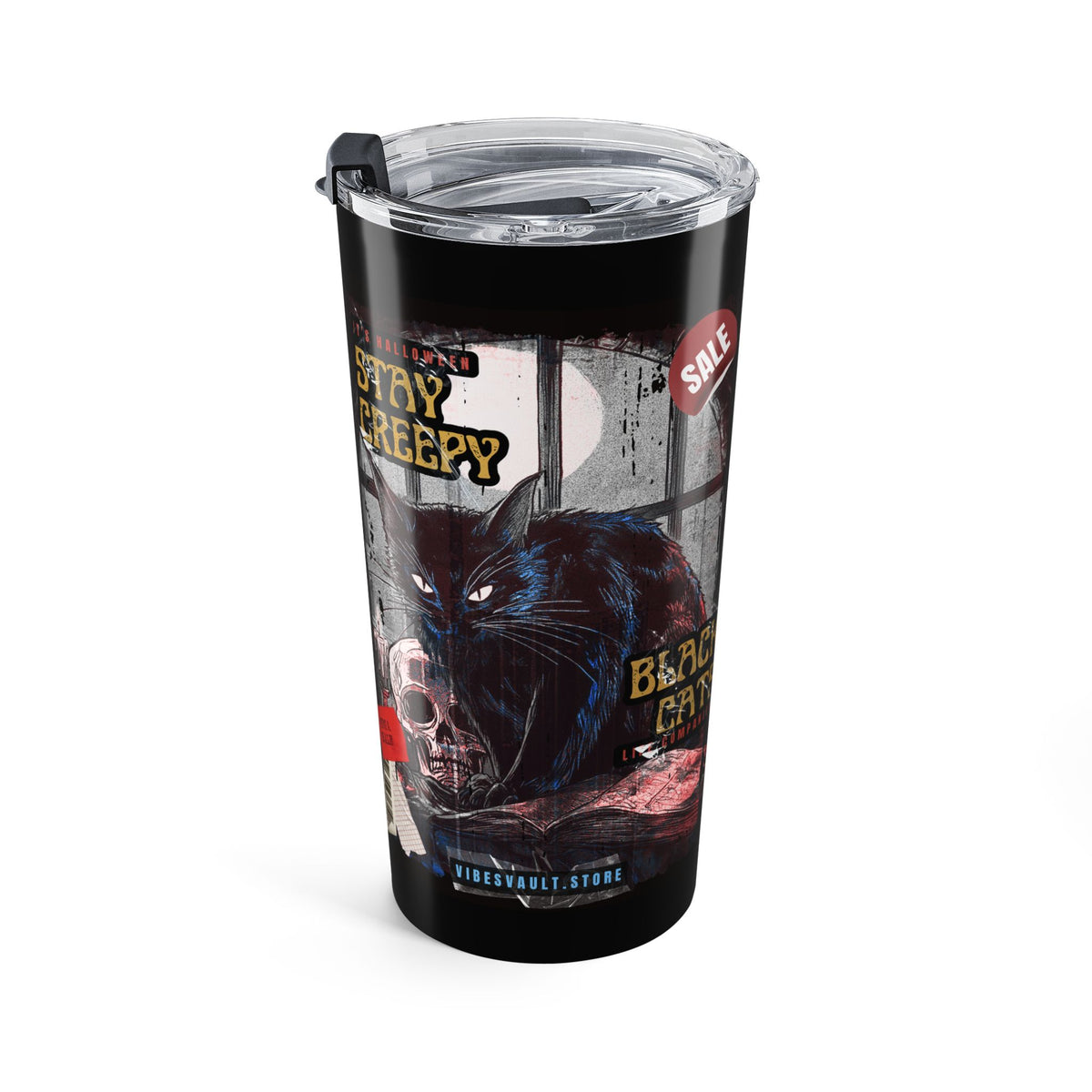 Horror Movie Poster 20oz Tumbler – 'Black Cats' Retro Thriller Design— Halloween 2026
