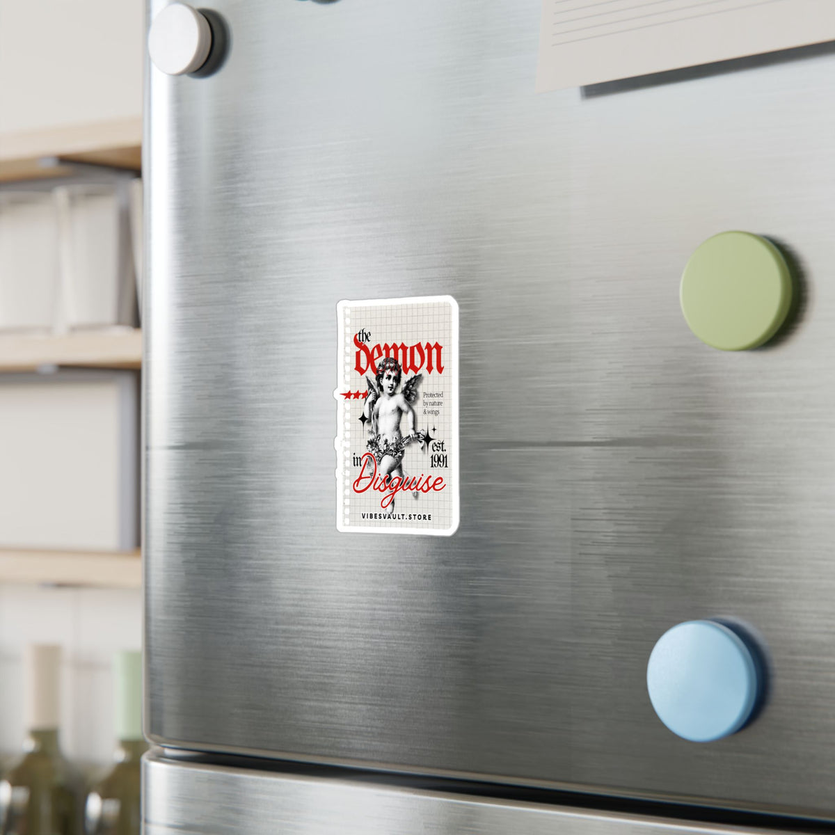 The Demon in Disguise Kiss-Cut Vinyl Sticker — Halloween 2026