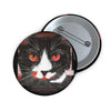 Black Halloween Cat with Red Evil Eyes - Pin Button Badge - Fall 2026