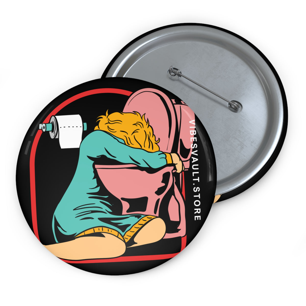 Fight Your Demons Button - Retro XXX Alcoholic - Dracula Pin Badge - Fall Halloween 2026