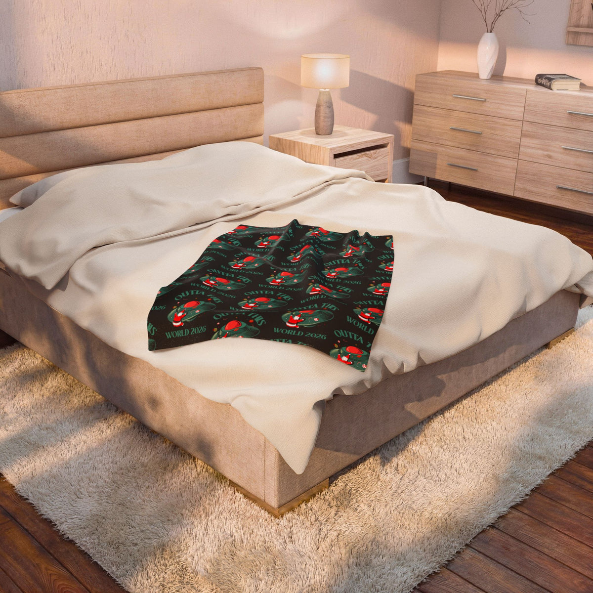 Velveteen Plush Blanket — 'Outta This World' Alien UFO Pattern (World 2026)
