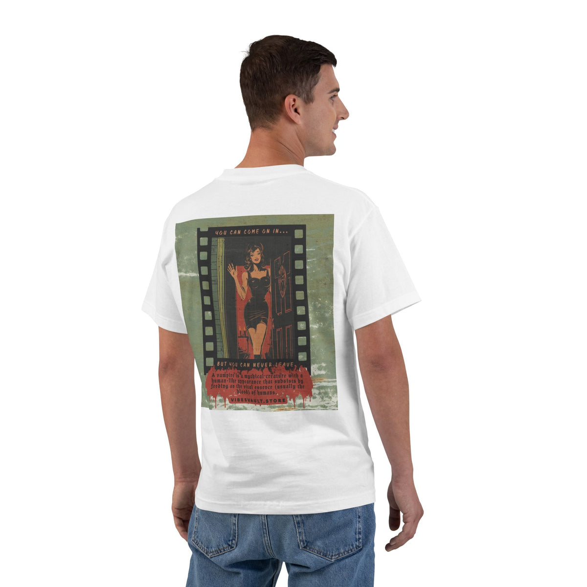 Vampire Shirt "You Can Come on In, But You Can Never Leave" Date Night - T-shirt Top - Retro Graphic Tee - Fall Halloween 2026