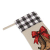 Cowboy Boots Christmas Stocking — Buffalo Plaid Cuff, "Merry Christmas"