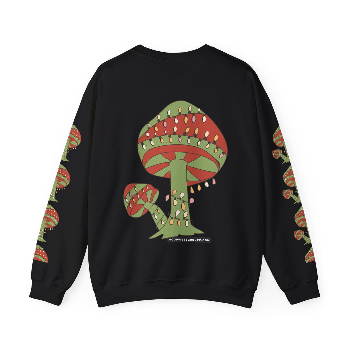 Mushroom Tree Crewneck Sweatshirt — Festive Toadstool Holiday Graphic