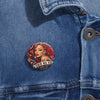 Red Roses Chrome Portrait Custom Pin Buttons