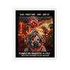 Fallout: New Vegas Quote Die-Cut Sticker — Gas Mask Girl with 'Plowed His Daughter' Caption