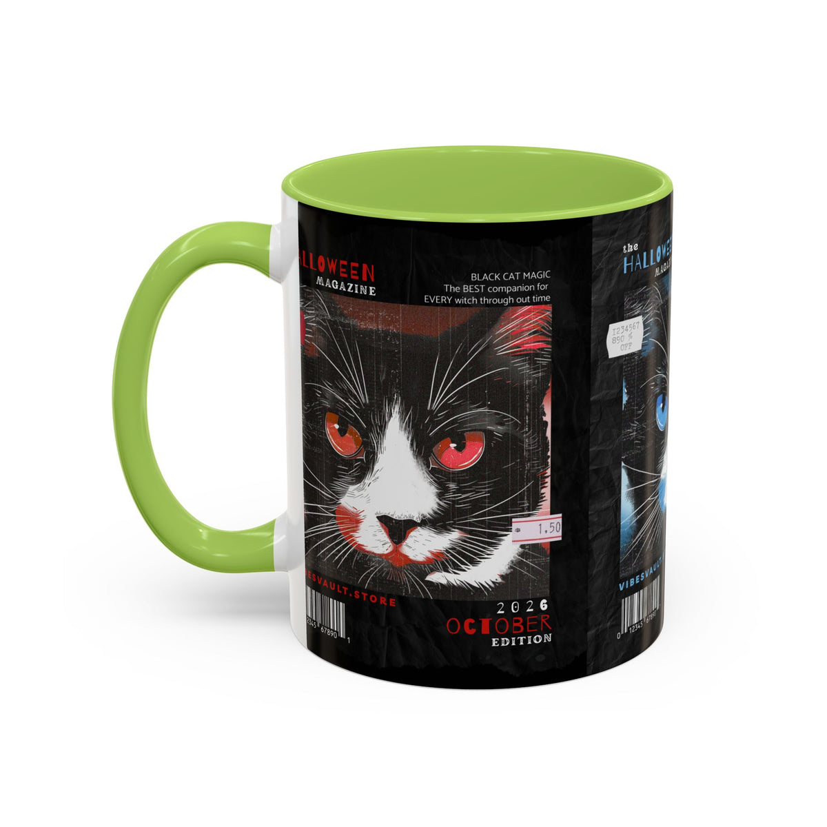 Halloween Cat Coffee Mug — Two-Tone Accent 11/15oz - Fall Halloween 2026