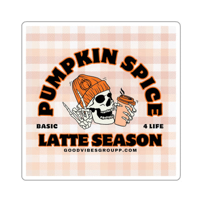 Skeleton Pumpkin Spice Latte Stickers Orange